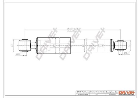 Drive+ Амортизатор (задній) Renault Kangoo 97-07 (Газ) DR!VE+ DP1610.10.0008