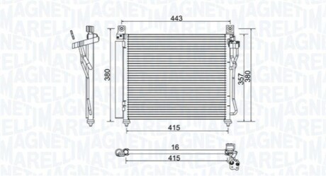 Condenser, air conditioning MAGNETI MARELLI 350203980000