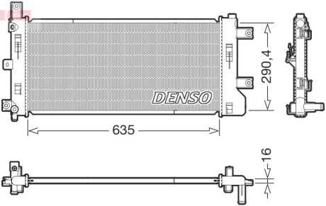 Радіатор охолодження Nissan Leaf 10- EM57/EM61 DENSO DRM46105 (фото 1)