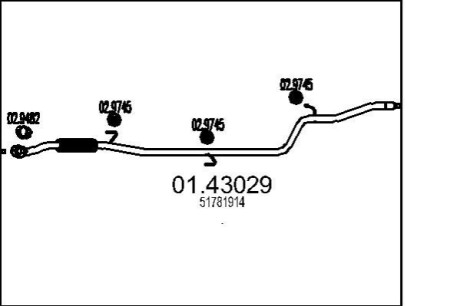 Проміжна труба вихл. системи MTS 01.43029