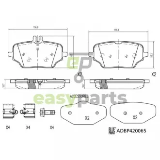 DB Колодки гальмівні задні GLE (V167) GLE 300 d 4-matic (167.119) 18-23 BLUE PRINT ADBP420065
