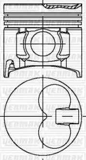 Поршень с кольцами і пальцем (размер отв. 93.5 / +0.5) (XM34TD 110 PS) Yenmak 36-03977-050
