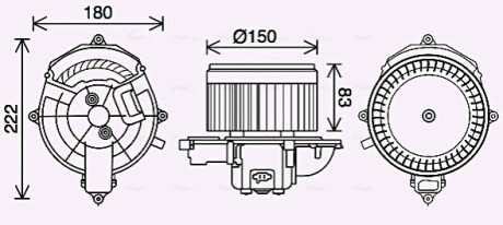 Вентилятор отопителя салона PSA Berlingo Partner II AC+ AVA COOLING CN8310