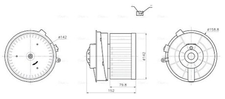 Вентилятор отопителя салона Nissan Qashqai I (07-13) AVA COOLING DN8486 (фото 1)