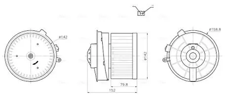 Вентилятор отопителя салона Nissan Qashqai I (07-13) AVA COOLING DN8486