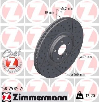 TARCZA HAMULC. BMW 1 F40 19- PP ZIMMERMANN 150298520