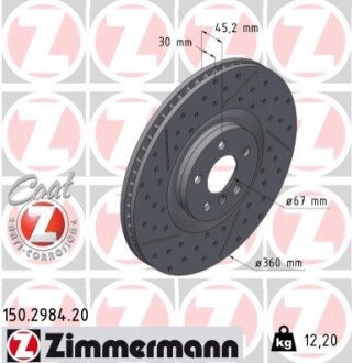 TARCZA HAMULC. BMW 1 F40 19- LP ZIMMERMANN 150298420