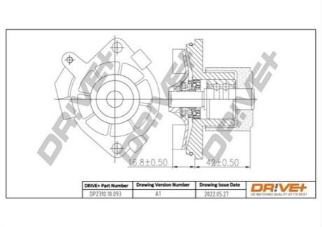 Помпа води Fiat Doblo 1.9D/JTD 01-/Opel Astra H/Vectra C/Zafira B 1.9CDTI 04-10 DR!VE+ DP231010093