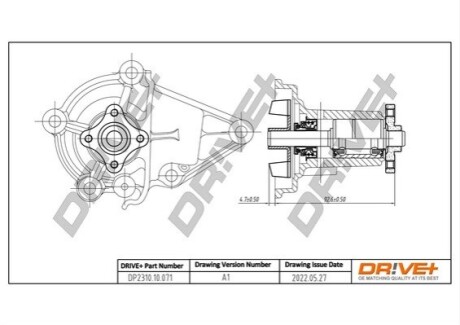 Помпа води Hyundai Accent III/Kia Cerato/Rio II 1.4/1.6 95- (WPQ0554) DR!VE+ DP231010071