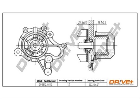 Помпа води Hyundai Tucson/i30/Elantra/Kia Cerato/Ceed 2.0CRDi 04- DR!VE+ DP231010110