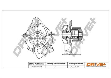 Помпа води Citroen Jumpy/Fiat Scudo/Peugeot Expert 2.0HDi 07- DR!VE+ DP231010046 (фото 1)