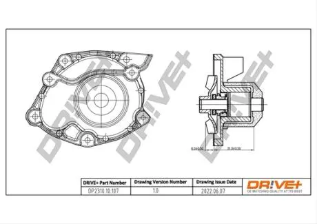 Помпа води Renault Megane II/Laguna II/Scenic II 1.9 dCi 01- DR!VE+ DP231010107
