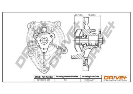 Помпа води Citroen Berlingo/Peugeot Partner 1.6 09- DR!VE+ DP231010017