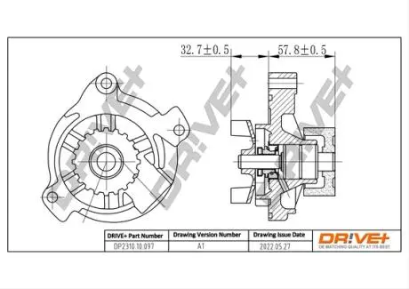 Помпа води VW T4/LT/Crafter 2.5TDI (20z) (WPQ1183) DR!VE+ DP231010097