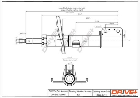 Амортизатор (передній) Renault Clio III 05- (ГАЗ) DR!VE+ DP1610100001