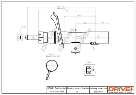 Амортизатор (передній) Peugeot 206 00- (R) DR!VE+ DP1610100016