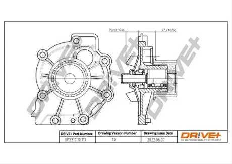 Помпа води Volvo V60/V70/S60/S80 01- DR!VE+ DP231010117