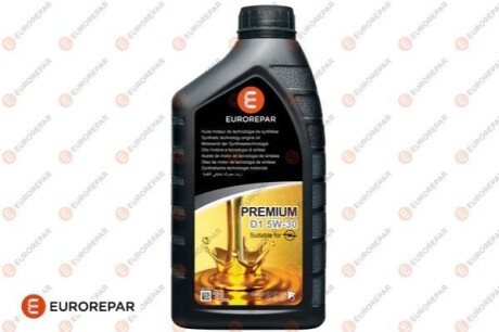 1л Олива моторна PREMIUM D1 5W-30 (Dexos 1 Gen3, Quality Level: GM 6094M) Eurorepar 1690687580 (фото 1)