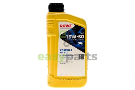 Олива 15W50 S-Z HIGHTEC FORMULA GT 4T (1L) (API SN/SM/SL/SJ/SH/SG - JASO MA2) ROWE 20203-0010-99