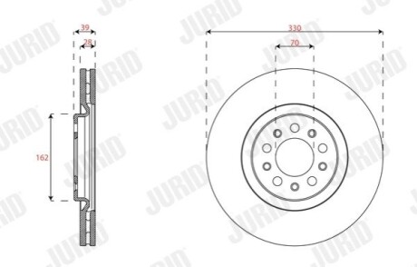 TARCZA HAM./PRZ/ JEEP RENEGADE 1.3 20- Jurid 563683JC1