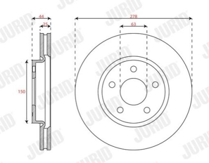 TARCZA HAM./PRZ/ FORD PUMA 1.0-1.5 19- Jurid 563694JC