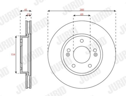 TARCZA HAM./PRZ/ HYUNDAI IONIQ 1.6 16- Jurid 563700JC (фото 1)