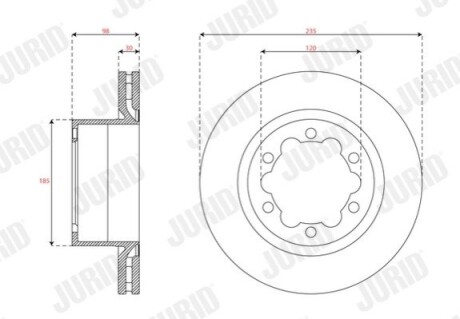 TARCZA HAM./TY┼ü/ VW CRAFTER 2.0D 16- Jurid 563751JC1