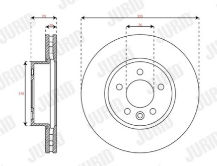 TARCZA HAM./PRZ/ VW CRAFTER 2.0D 16- Jurid 563749JC1 (фото 1)