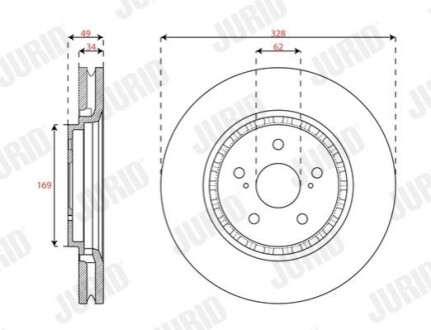 TARCZA HAM./PRZ/ TOYOTA RAV 4 V 18- Jurid 563707JC