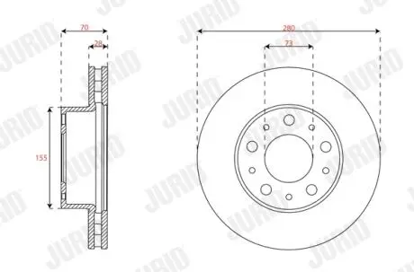 Фото 1 - tarcza ham./prz/ citroen jumper 06- Jurid 563716JC TARCZA HAM./PRZ/ CITROEN JUMPER 06- Jurid 563716JC (фото 1)