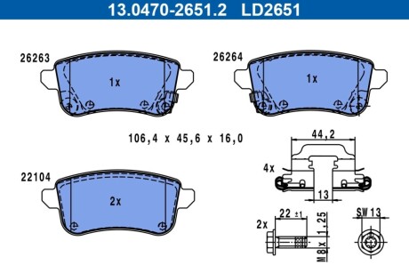 KLOCKI HAM./TY┼ü/ RENAULT CAPTUR 20- /CER AMICZNE/ ATE 13047026512