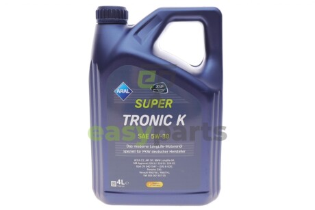 Олива 5W30 Super Tronic K (4L) (VW504 00/507 00/MB229.51/229.31/229.52/BMW LL-04/RN0700/RN0710) ARAL AR-15F476