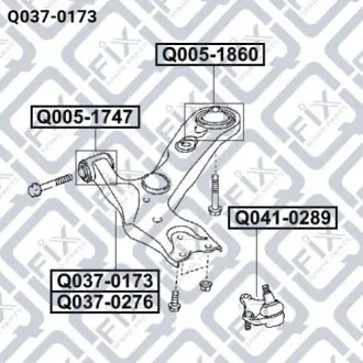 Важіль передньої підвіски лівий Q-fix Q037-0173