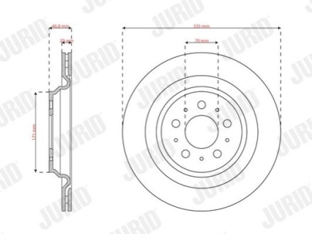 TESLA Диск гальм. задній MODEL 3 Jurid 563659JC-1