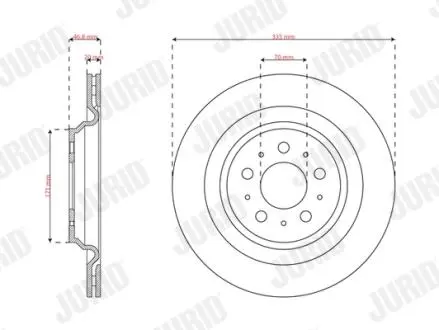 TESLA Диск гальм. задній MODEL 3 Jurid 563659JC-1