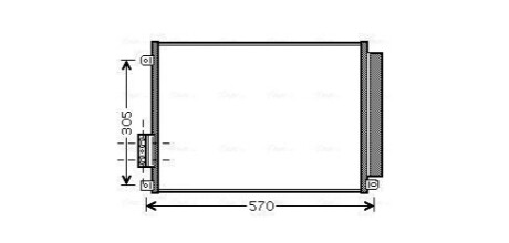 AVA FIAT Радіатор кондиціонера (конденсатор) з осушувачем 500, Panda 12-, Ford Ka, Lancia AVA COOLING FT5347D