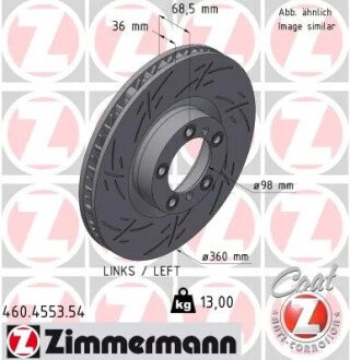 TARCZA HAM./PRZ/ /L/ PORSCHE TAYCAN 19- /BLACK Z/ ZIMMERMANN 460455354