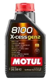 Фото  8100 X-CESS Gen2 5W-40 1 л. MOTUL 112350  8100 X-CESS Gen2 5W-40 1 л. MOTUL 112350