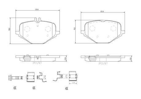 Klocki ham. tył MERCEDES-BENZ G-CLASS (W463) 01/18-> / MERCEDES-BENZ GLE (V1 BREMBO P50167