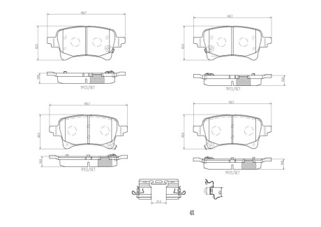 Klocki ham. tył JEEP GLADIATOR Pickup (JT_) 04/19-> / JEEP WRANGLER IV (JL) BREMBO P37029