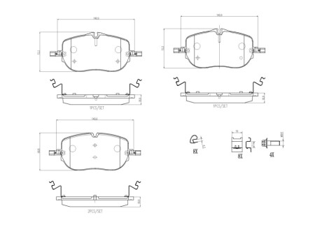 Klocki ham. MERCEDES-BENZ (BBDC) C-CLASS (W206) 08/21-> / MERCEDES-BENZ BREMBO P50173