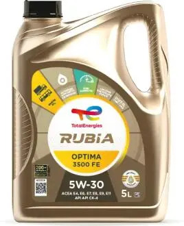 Фото олива моторна RUBIA OPTIMA 3500 FE 5W-30 5л TOTAL 228208 Олива моторна RUBIA OPTIMA 3500 FE 5W-30 5л TOTAL 228208