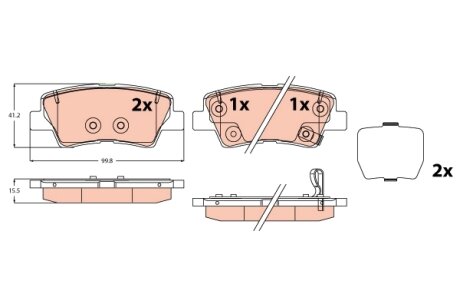 Гальмівні колодки дискові HYUNDAI/KIA Tucson/Sportage \'\'R \'\'15-20 TRW GDB2309