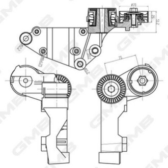 FORD Ролик натяжной Focus 1.8TDCi/TDDi -04, Transit Connect 1.8Di/TDCi 02-. GMB GAT32360 (фото 1)