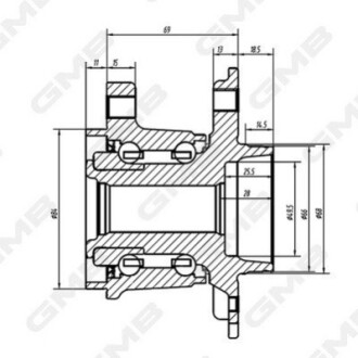 NISSAN Ступица задн. Qashqai 4Х4 1,6dCi 13-, RENAULT Kadjar 4Х4 1,6dCi 15- GMB GH34930