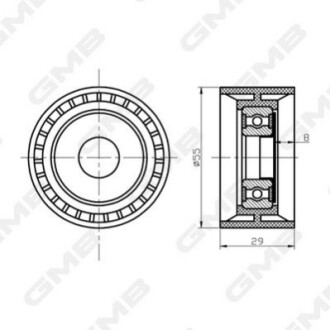 DB Ролик натяжителя ремня W220 S600 00-,Sprinter 09- GMB GTC0570