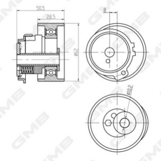 MAZDA Ролик натяжителя ремня 626 1.8 92-,Premacy 99- GMB GTB0870