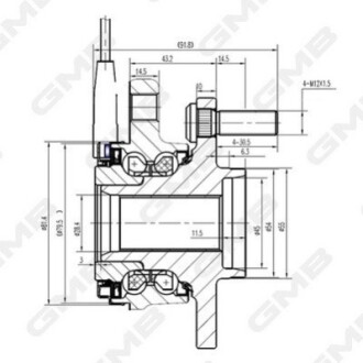 TOYOTA Подшипник ступицы перед. YARIS 1.2/1.5 13- GMB GH35070A