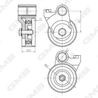 TOYOTA Ролик нат.Land Cruiser 80,100 4.2D/TD 90- GMB GTC1300