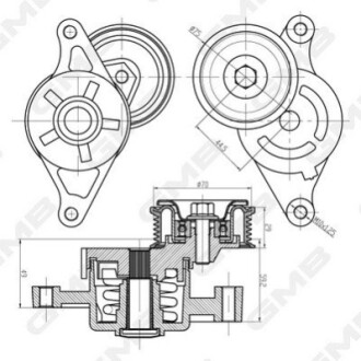 MAZDA Ролик с натяжит. Mazda 2 1.4, 3 1.6 03- GMB GAT32460